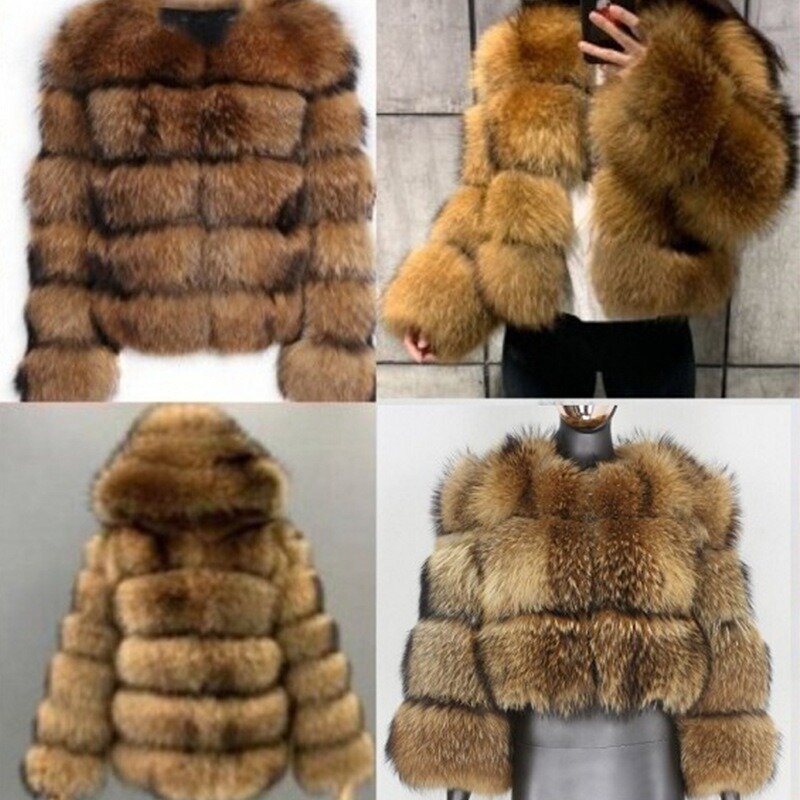 Женское Укороченное пальто из искусственного лисьего меха, пушистые короткие куртки Y2K, шикарная одежда, элегантная плотная теплая зимняя верхняя одежда
