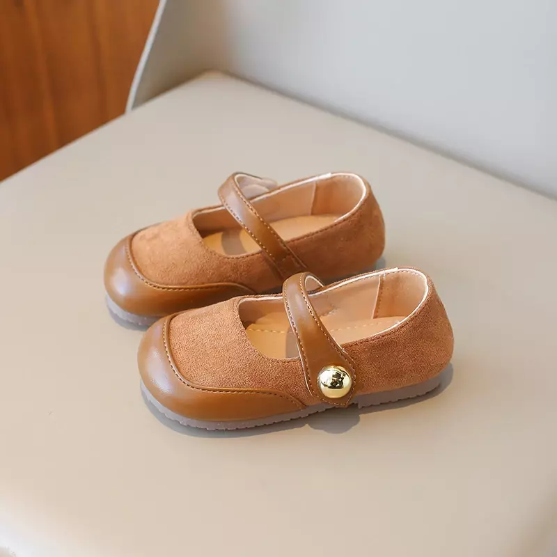 Zapatos planos de cuero para niña, calzado informal de retales, elegante, con suela suave, versátil, para primavera y otoño