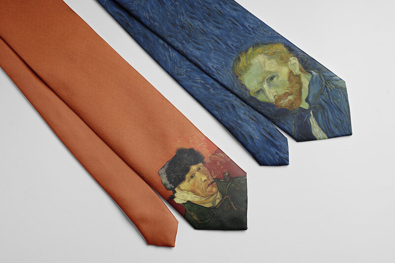 Retro Art Oil Painting Tie Van Gogh Portrait Mona Lisa Casual Business Neckties Men Women Party Wedding Shirt Suit Accessories
