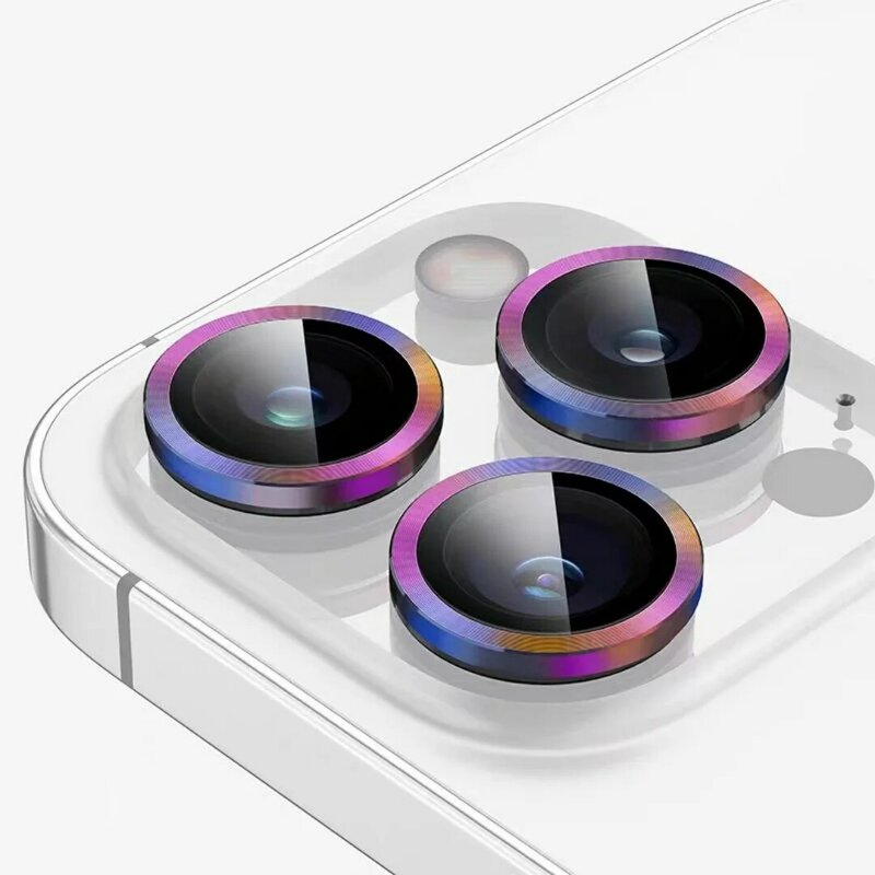 Protecteur d'objectif d'appareil photo en verre avec anneau en métal, accessoires de couverture, iPhone 13 12 15 Pro Max 14 Plus Mini 15Pro 14Pro, 1 jeu