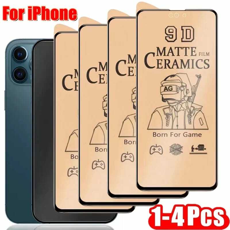 1-4 Buah Pelindung Layar Film Keramik Matte Lembut untuk iPhone 14 13 12 Pro Max 11 XR XS X 8 7 Plus SE20 Film Bukan Kaca Antipecah