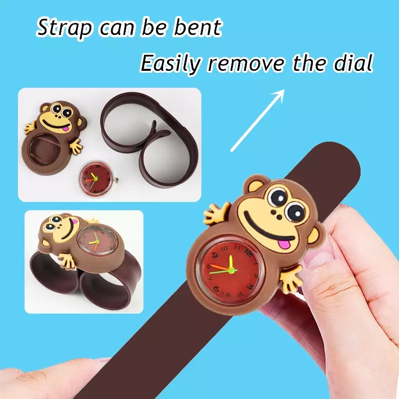 Cartoon Monkey relógios para crianças, pulseira esportiva impermeável, brinquedo bonito do cão, relógio eletrônico digital para crianças, fábrica por atacado, 10pcs