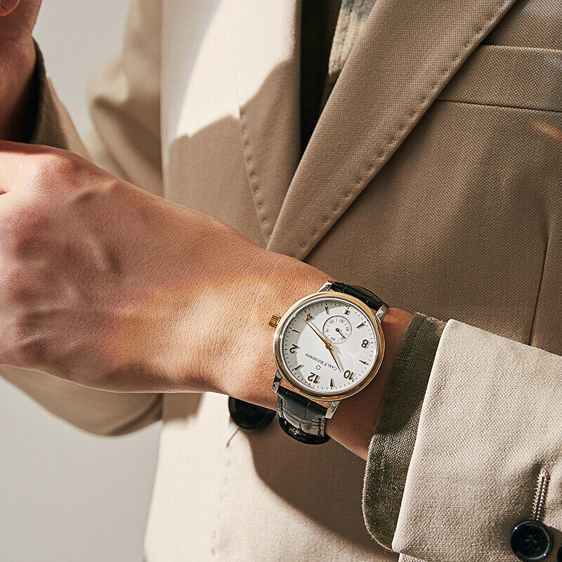 Carl F. Bucherer Mannen Horloge Admiraal Serie Krokodil Lederen Riem 18K Rose Gold Mechanische Mannen Horloge Luxe Mechanische Horloge