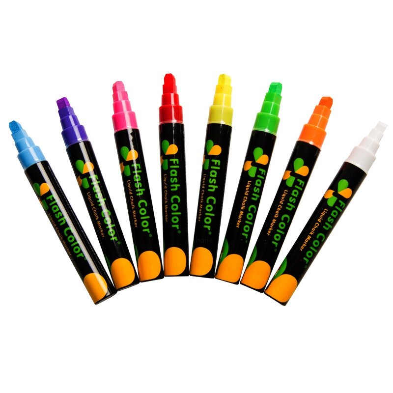 Haile 8 Kleur 3*6Mm Vloeibare Krijt Uitwisbare Markeerstift Fluorescerende Marker Pen, voor Whiteboard Graffiti Led Reclame Krijtbord