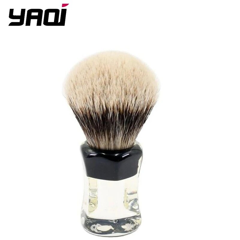 Yaqi – brosse de rasage à deux bandes pour hommes, brosse de rasage humide à poignée claire, 24mm