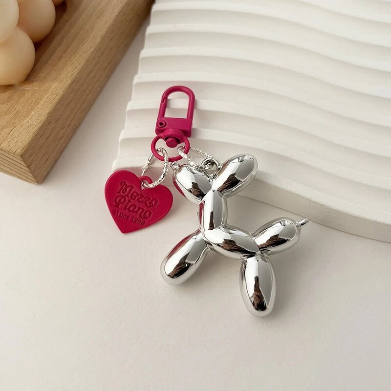 Y2K Cute Acrylic Cartoon Balloon Dog Keychains for Women Bag Pendant Couple Car Key Chains Jewelry Gifts Decoration Accessories