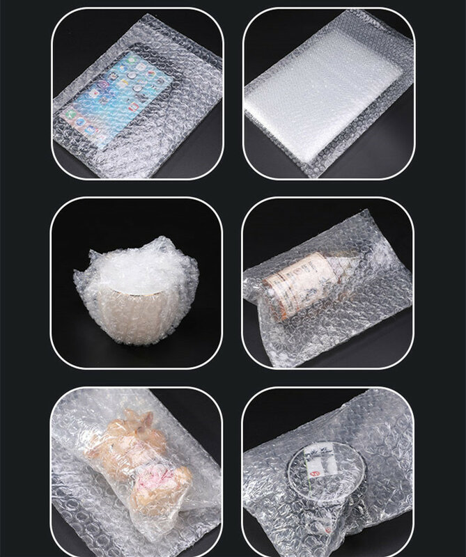 13x20cm 50 pezzi busta per buste a bolle grandi per l'imballaggio di sacchetti di imballaggio bianchi sacchetti postali per imballaggio antiurto trasparenti all'ingrosso