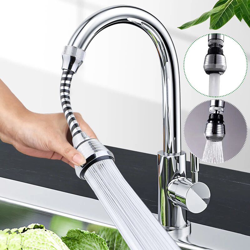 Filtre de buse d'économie d'eau pour robinet de cuisine, tube d'extension, économie d'eau, réglage résistant à 360