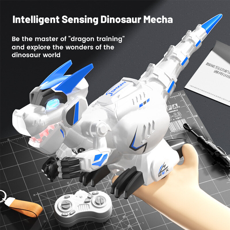 Jouets de Dinosaure Télécommandés pour Enfant, Robot avec Son de Verisimmusicale, 2.4 mesurz RC, Cadeau pour Garçon et Fille