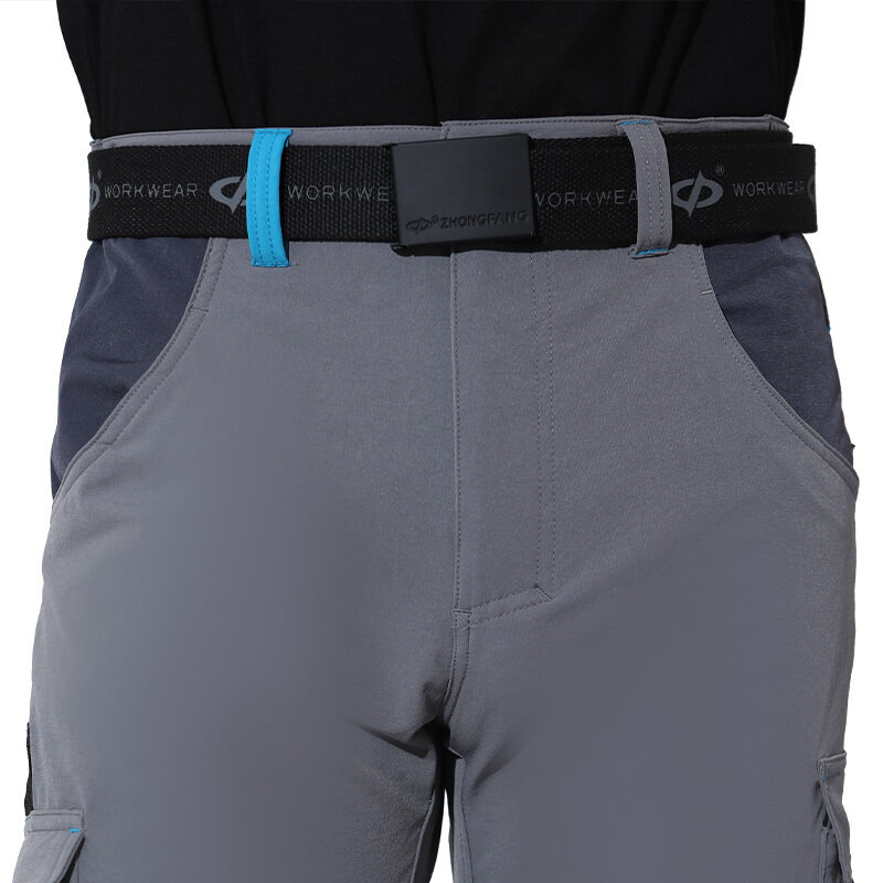 Wysoka rozciągliwość męskie klasyczne spodnie odblaskowe spodnie robocze dla mężczyzn budowa ochrona kolan spodnie robocze z ochraniacze na kolana