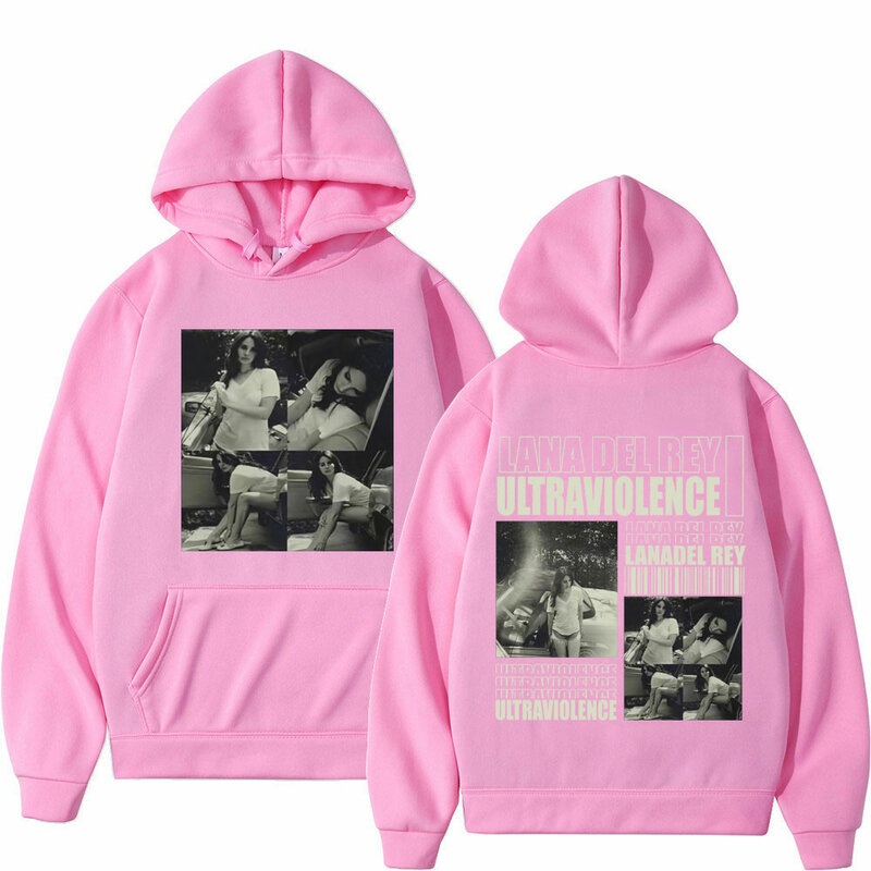 Sudadera con capucha de la cantante Lana Del Rey para hombre y mujer, suéter con estampado de doble cara, estética Vintage, de gran tamaño, jerséis de moda Hip Hop