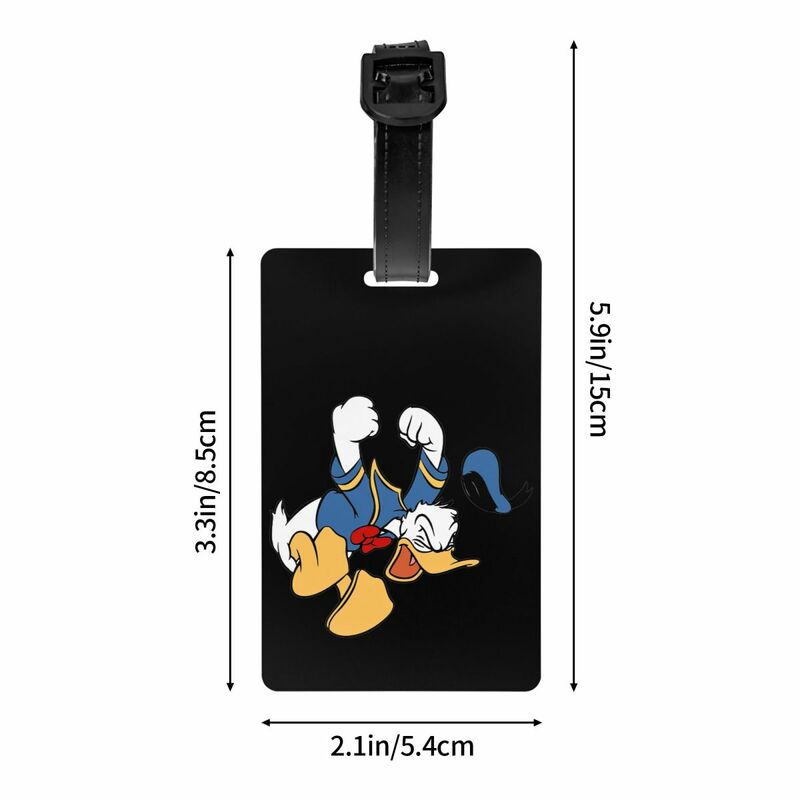 Angry Donald Duck Label bagasi kartun, Tag bagasi kartun pelindung privasi Label ID