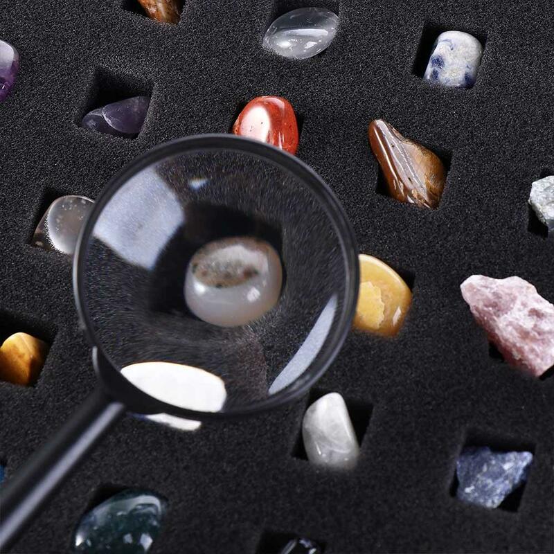 Ornements de roche de cristal de décor à la maison, spécimen de minerai, pierre d'énergie naturelle, cadeau d'anniversaire, boîte de 43 pièces, ensemble