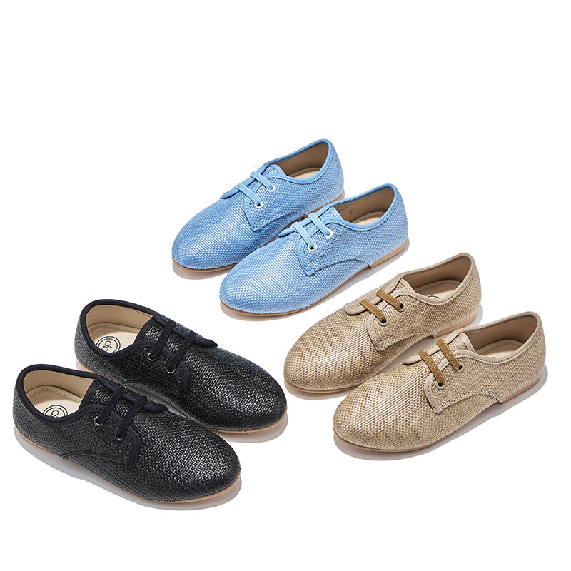 Классические туфли для мальчиков и девочек, декоративные, из мешковины, синие, коричневые, классические, новый дизайн, повседневная обувь