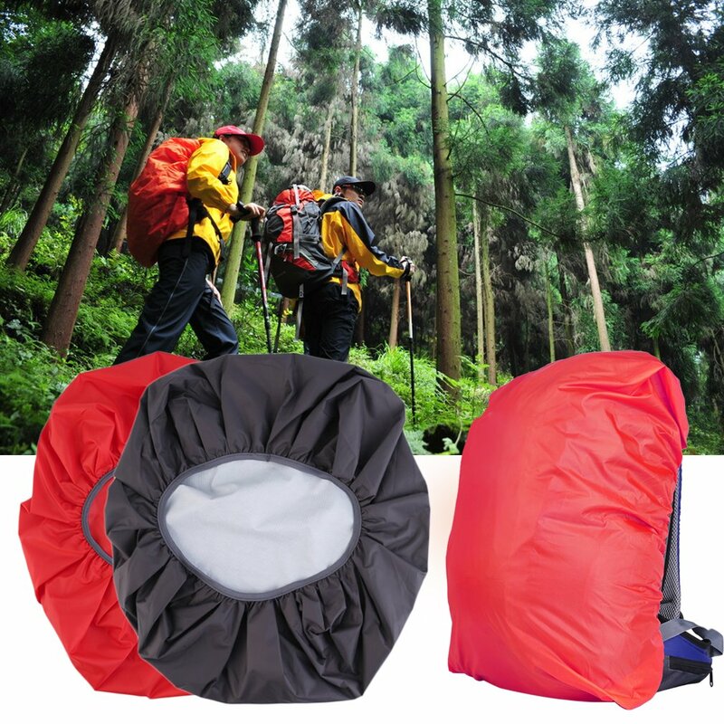 Capa de chuva mochila impermeável portátil, ultra leve, proteção ajustável mochila, acampamento ao ar livre, caminhadas
