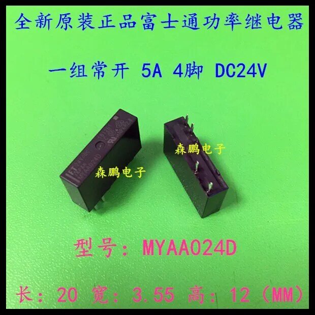 Relés originales MYAA024D, 4 pies, Fujitsu, Japón, 1/piezas