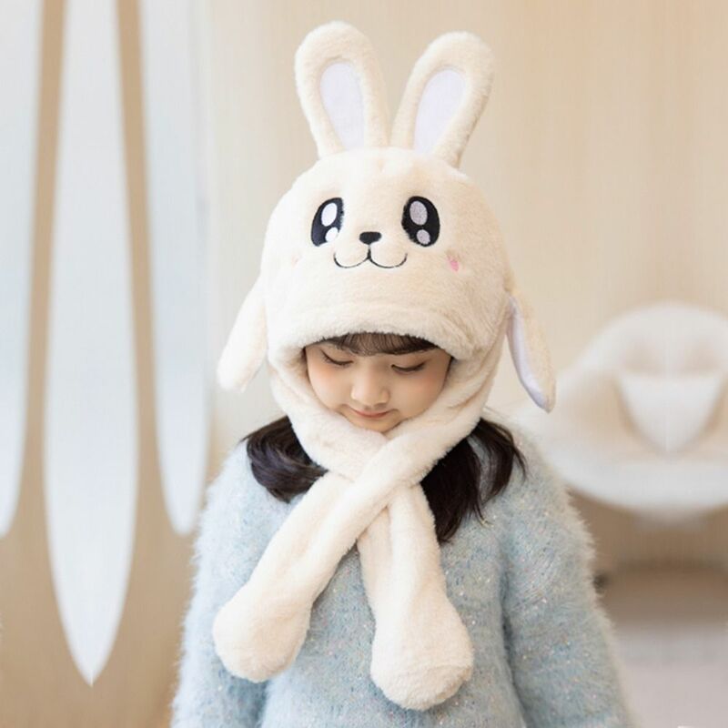 Chapeaux de saut d'oreille de lapin en peluche, oreille de lapin mobile, casquettes mignonnes, nouveauté créative, extérieur, hiver