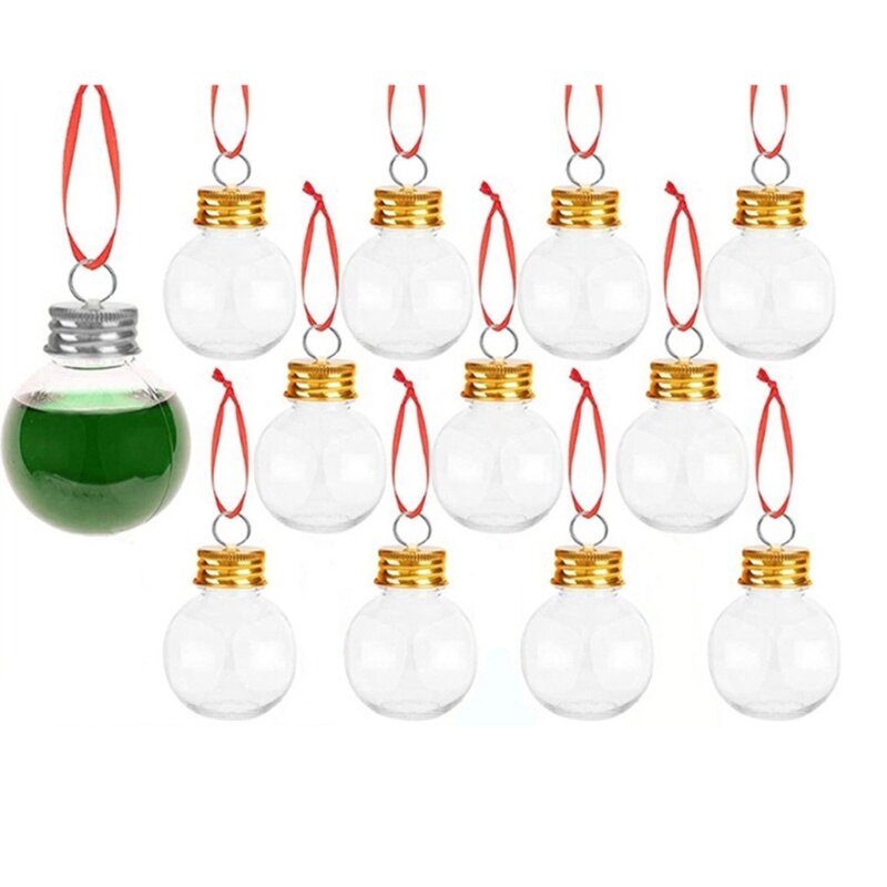 Упаковка из 10 шт., 50 мл, прозрачный рождественский шар, подвесной орнамент, подвеска, декор для двора