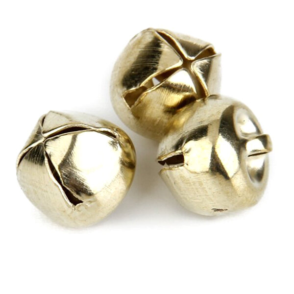 Metal Jingle Bells for Christmas Decoration Jewellery Making Craft 10mm Pack of Approx. 100pcs Golden