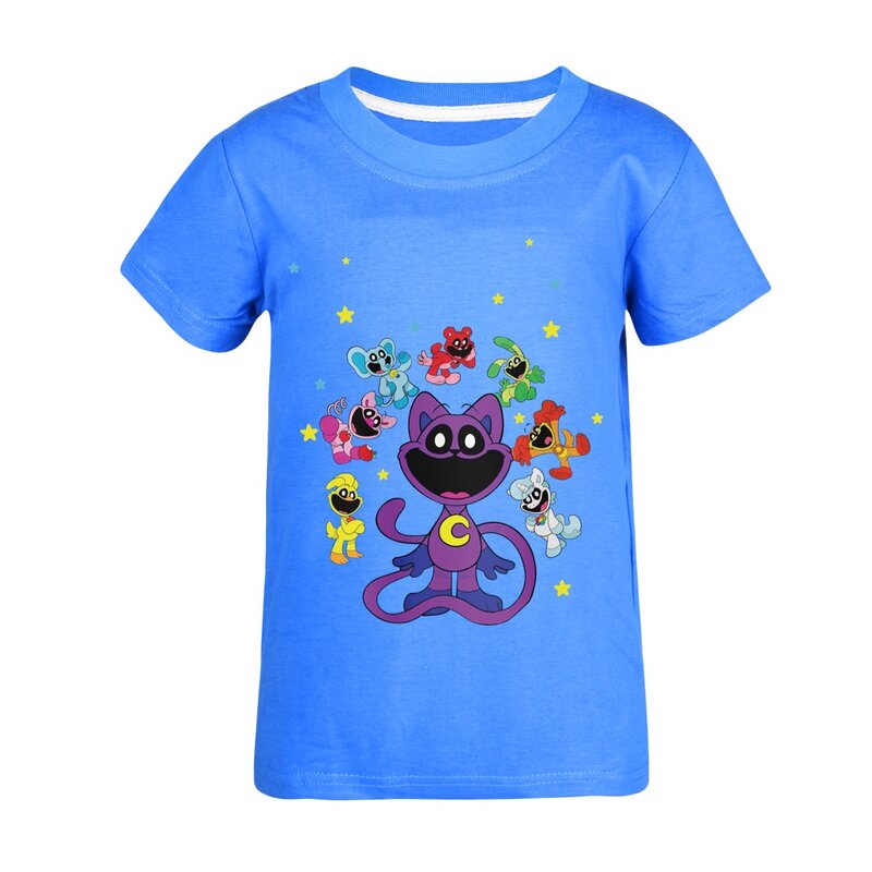 Lachende Beestjes Catnap Jongen Meisje Tops Korte Mouw Tops Kinderen T-Shirts Game T-Shirt Kind Cartoons Kawaii Vrijetijdskleding