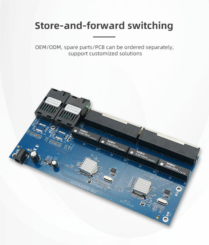 3 stücke Gigabit Placa Metro Switch Fibra 10/100/1000m 8 rj45 utp 2 sc Glasfaser port schneller Ethernet PCBA Glasfaser konverter