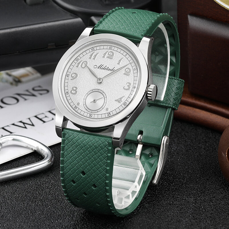 Jam tangan Quartz Militado ML01, arloji bisnis tahan air 100m gerakan VD78, jam tangan baja tahan karat kristal keras kubah