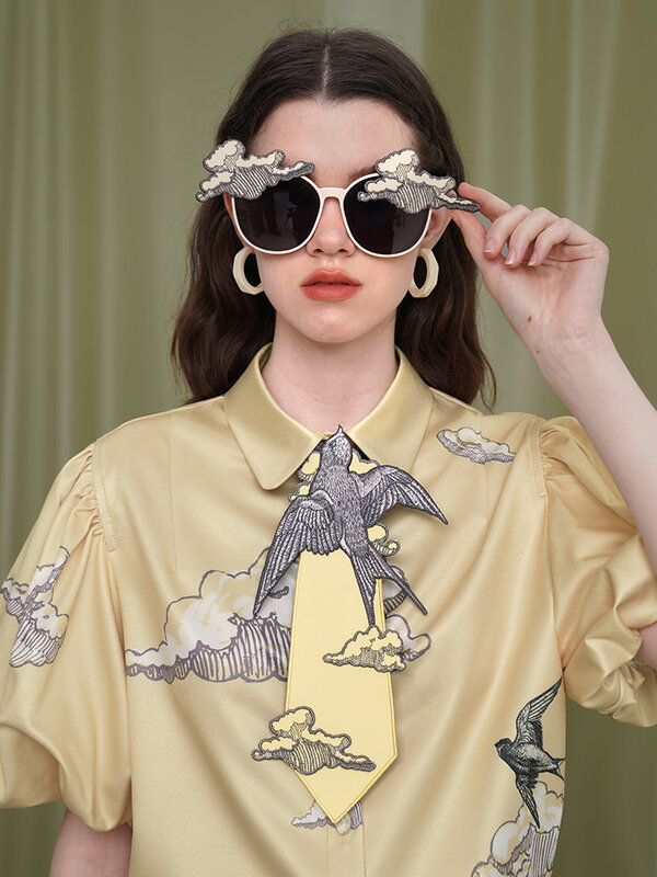 Women's Irregular Fun Swallow Embroidery Tie, New Arrival Accessories