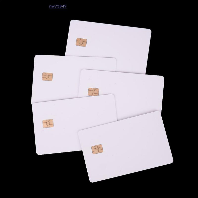 5 szt. Biały kontakt Sle442 Chip Smart IC puste karta pcv z chipem SLE4442 kontakt z kartą inteligentną karta elektroniczna bezpieczeństwa 10 lat