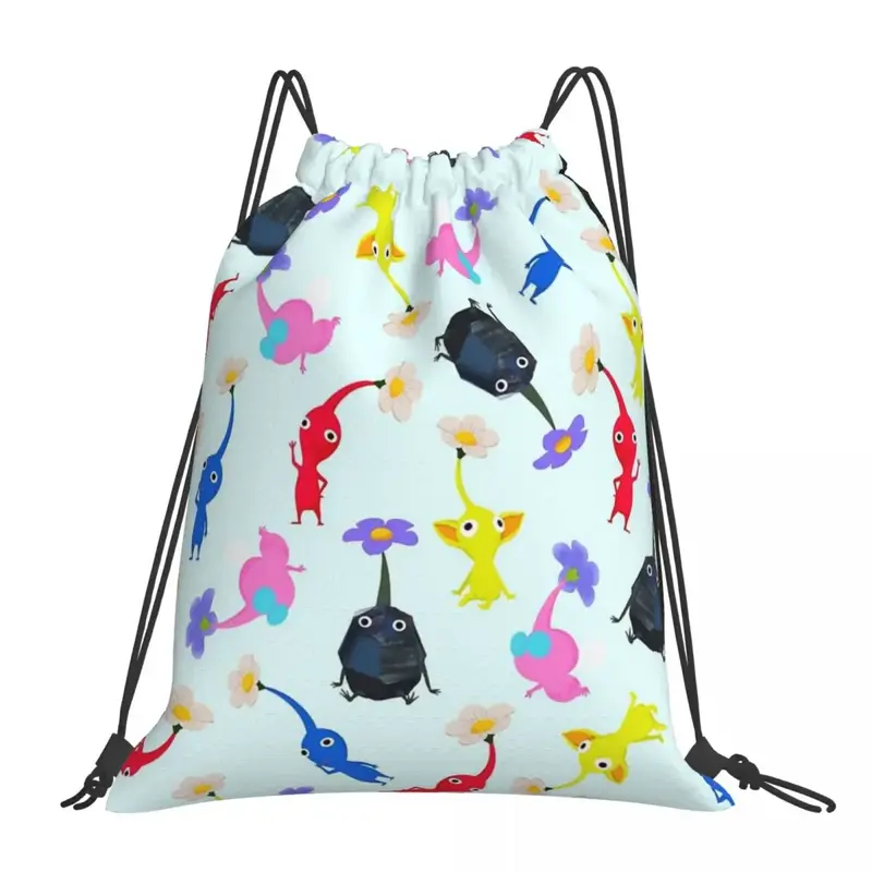 Pikmin Backpacks Casual Portable Drawstring Bags Drawstring Bundle Pocket Sports Bag Book Bags For Travel School
