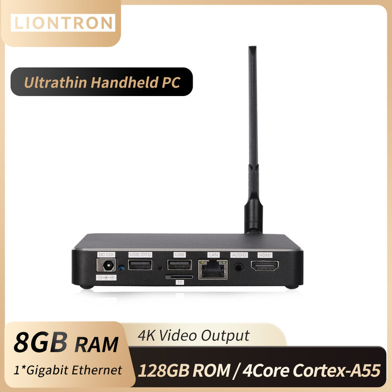 Liontron คอมพิวเตอร์ขนาดเล็กพิเศษ Rockchip RK3566 Quad Core 1.8GHz MiniPc WiFi6สองย่าน BT 6GB 8GB 64GB คีย์บอร์ดเกมตั้งโต๊ะ128GB
