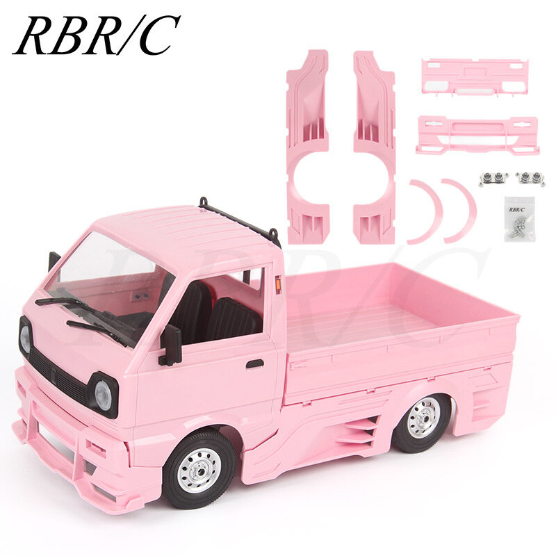 RC Car Micro Truck com luz, corpo largo, baixa deitada, grande ventilação cercada, modificação, brinquedo de montagem DIY