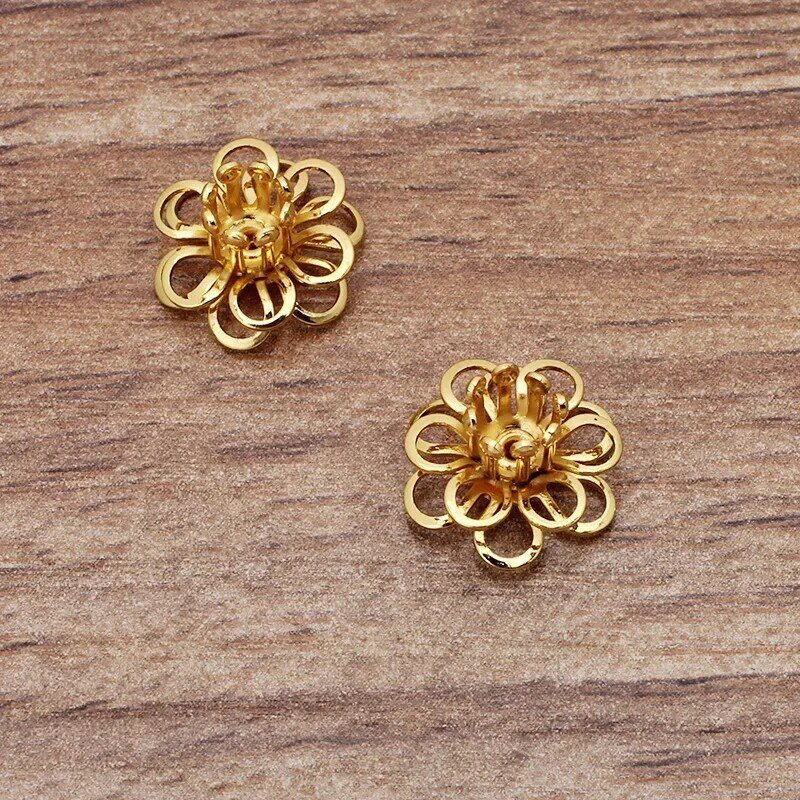 BoYuTe (50 Pieces/Lot) 12MM Metal Brass Filigree Combined Flower Materials Diy Accessories for Hair Jewelry Making