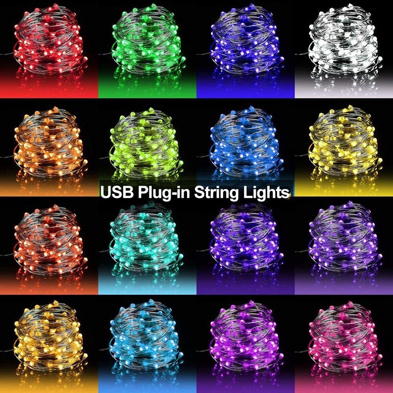 1M 5M 10M LED String Fairy Lights USB Copper Wire Wedding Festival Christmas Party Decoration Lights Waterproof Outdoor Lighting