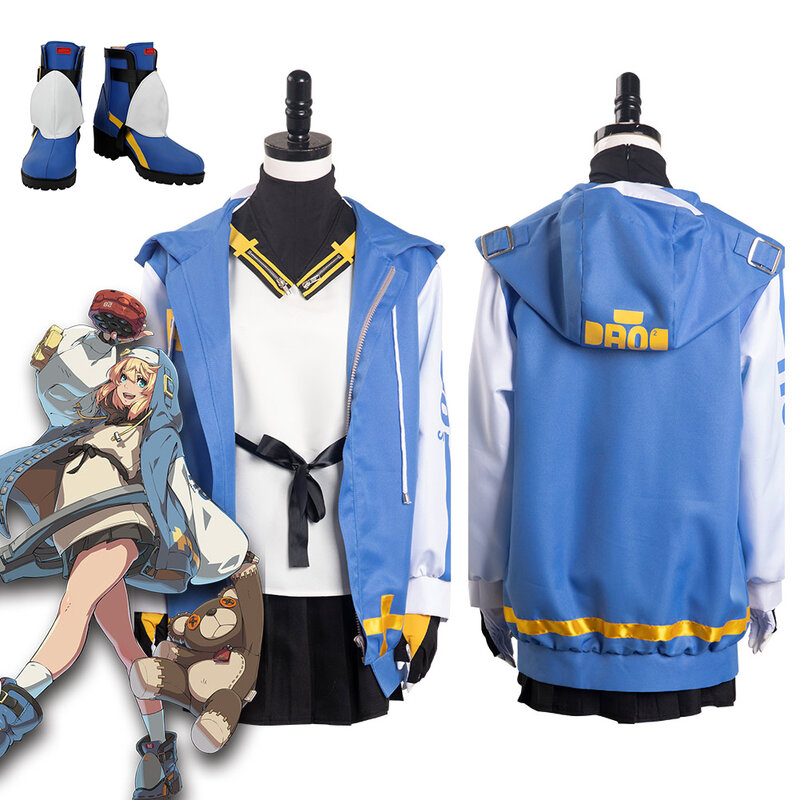 Guilty Gear Bridget Cosplay Shoes Anime Game Boots Costume Skirt Fantasia Halloween Carnival Role Disguise Clothes