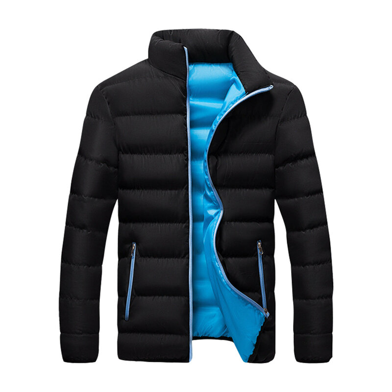 Trench coat masculino de gola quente, casaco justo masculino, jaqueta com zíper, outwear de inverno, outono, novo, 2023