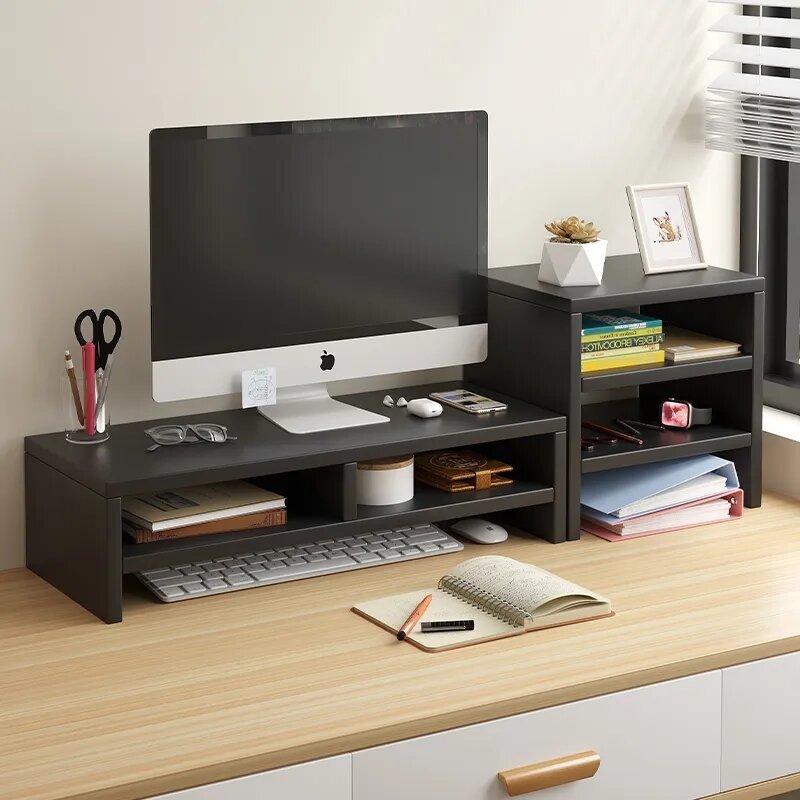 Podstawka do monitora-ergonomiczna podstawka do laptopa Organizer na biurko przechowywania klawiatury