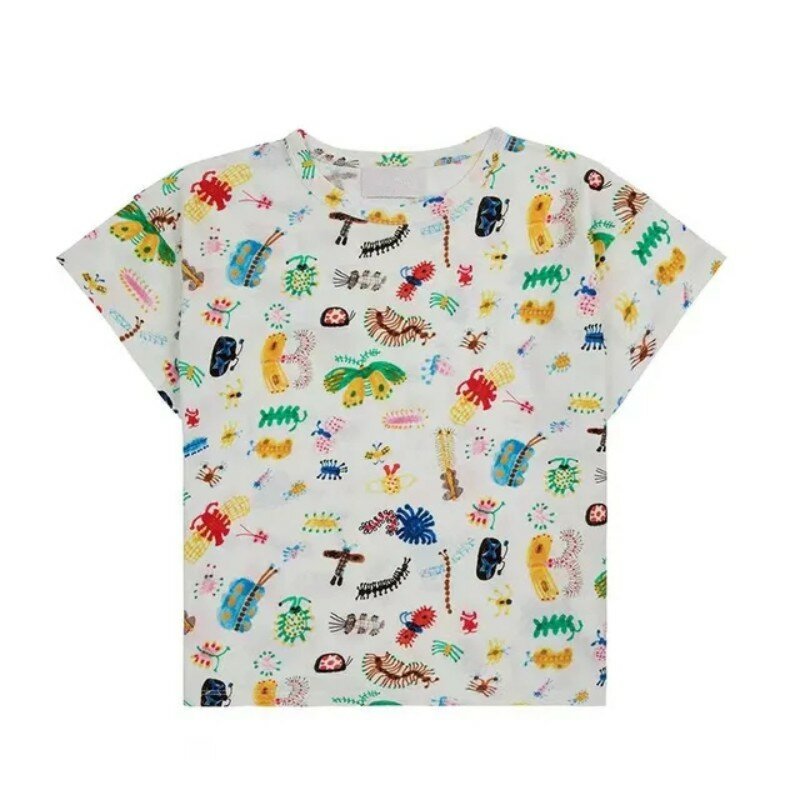 Camiseta clássica de verão infantil, blusa SS, roupa de meninos e meninas, marca de moda, nova, 2024