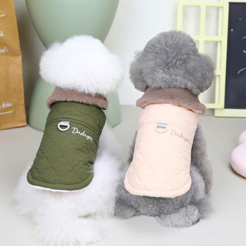 CDDMPET Waterproof Fur Collar Dog Jacket Winter Warm Fleece Dog Clothes for Small Dogs Puppy Pet Vest Chihuahua Yorkie Pug Coat