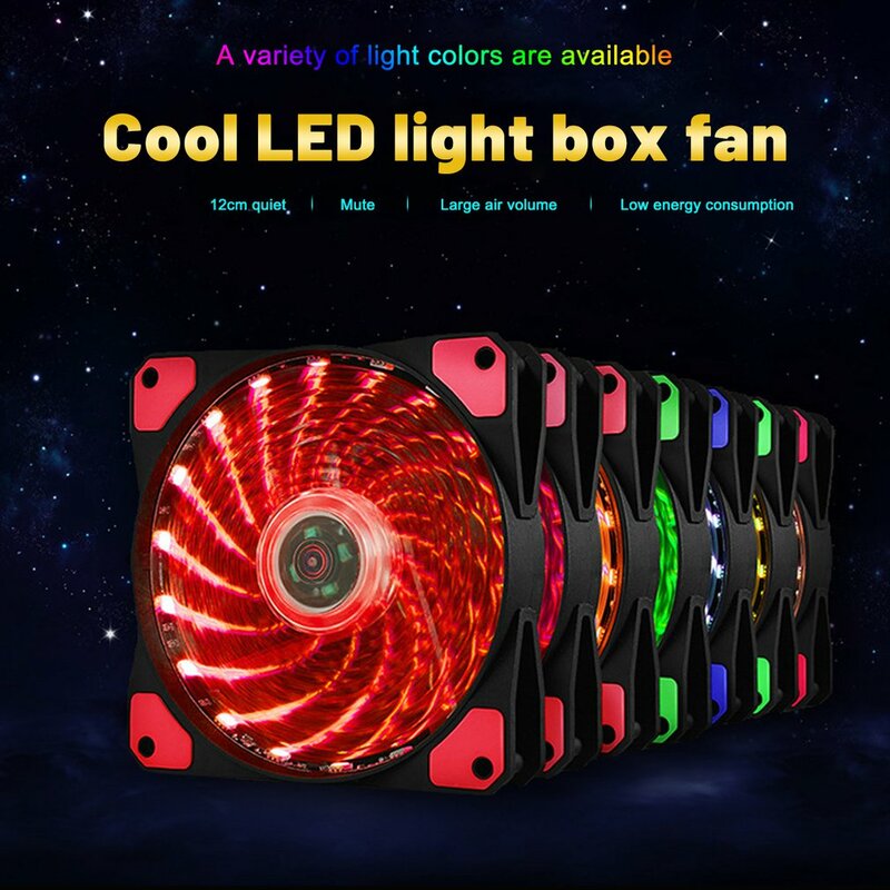 Ventiladores de carcasa de ordenador RGB, ventilador de refrigeración de 15 luces, 12025 Streamer, ventilador de chasis de 120mm, luz LED PWM RGB, disipación de calor