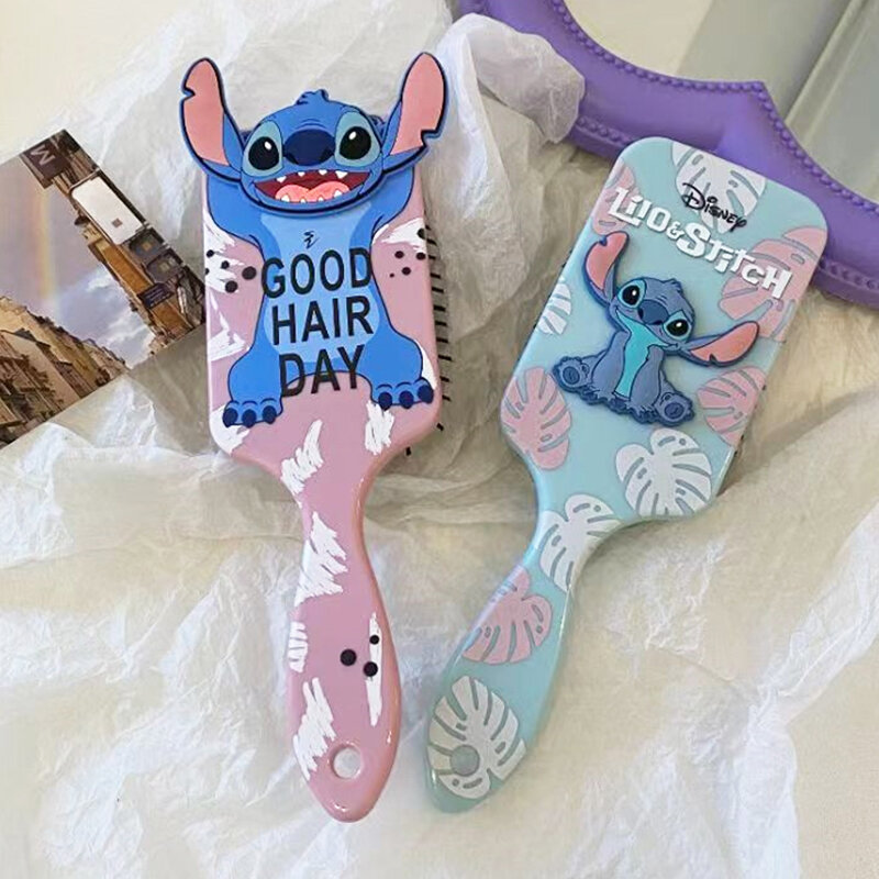 Disney Anime Stitch Massage Combs for Children, Figuras dos desenhos animados do Anime, Escova de cabelo, Ferramenta de cabeleireiro, Almofada de ar