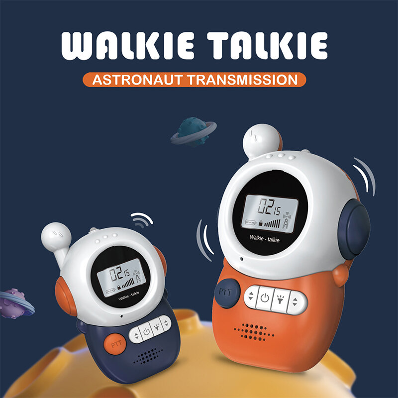 Walkie Talkie kartun anak-anak, mainan anak-anak Walkie 3KM Walkie-Talkie, transreceiver genggam, Radio telepon, permainan luar ruangan, hadiah anak