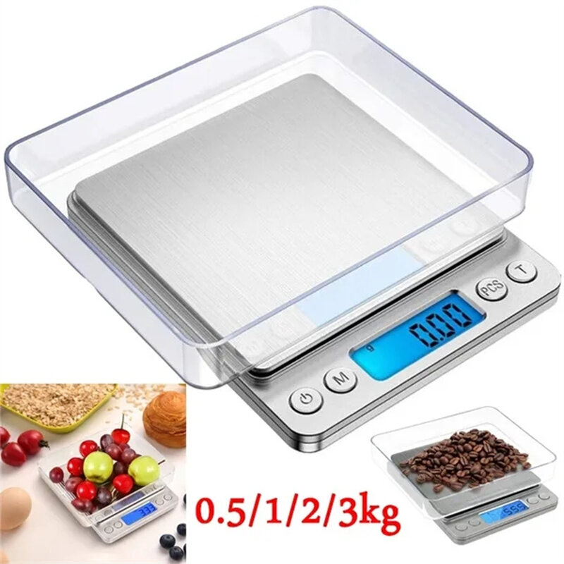 Kitchen Digital Scale Mini Pocket Scale Cooking Food Scale Precision Jewelry Scales with Back-Lit LCD Display PCS Tare Function