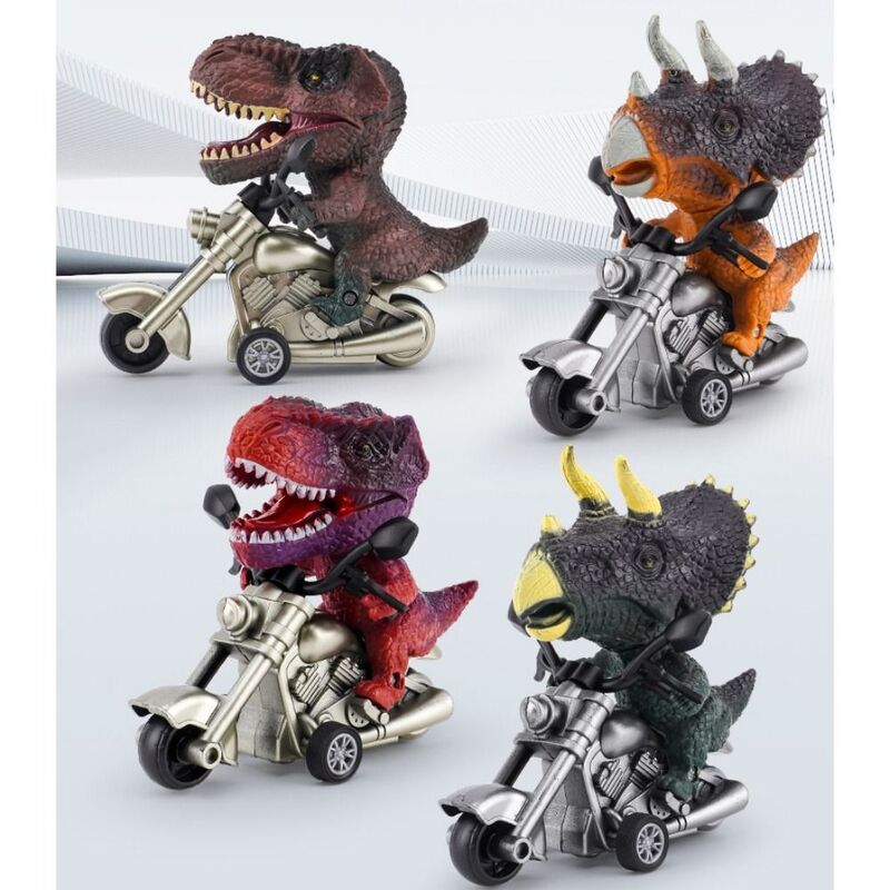 Tarik kembali simulasi mobil dinosaurus mainan sepeda Motor simulasi hewan dinosaurus hewan Action Figure mainan Motor Mini