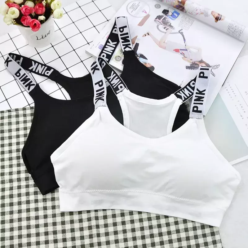 Fashion New Women Sport Fitness Top Letters Yoga Bra for Cup A-D Black White Running Yoga Gym Crop Top Women Push Up Sports Bras