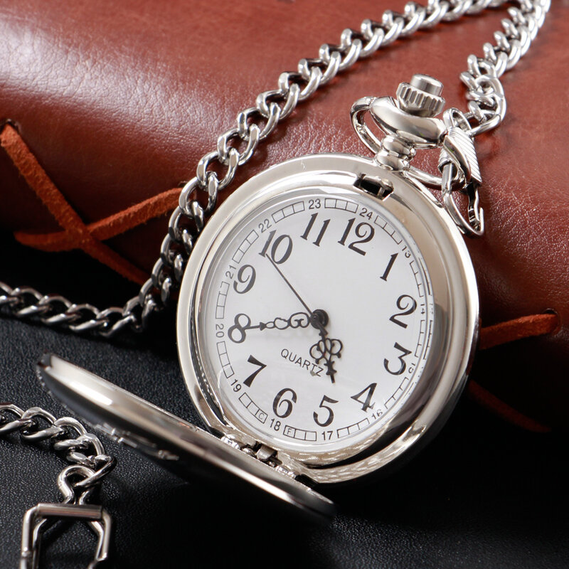 Reloj de bolsillo de cuarzo liso multicolor para hombres y mujeres, reloj de collar, relojes de aleación de Metal, colgante con cadena corta, regalos, envío directo