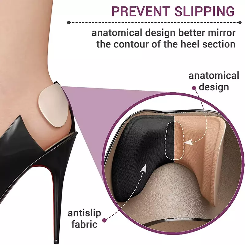 10/1Pairs Women's Heel Insoles Patch Anti-wear Cushion Pads High Heel Feet Care Adjust Sizing Sponge Adhesive Back Stickers