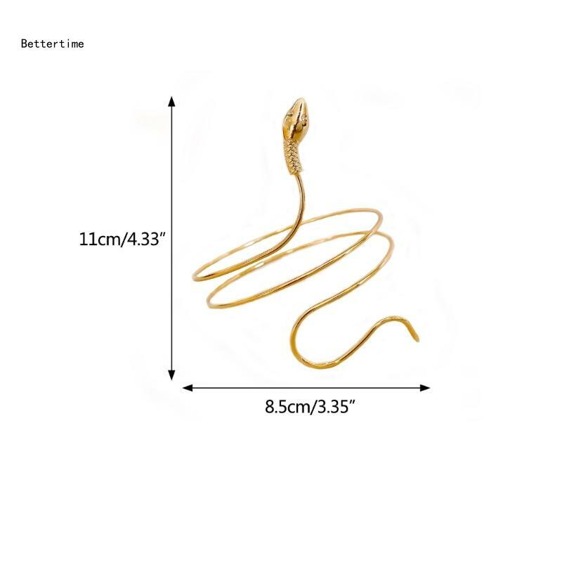 B36D Snake Arm Cuff for Women Hip-pop Armlet Bangle Bracelet for Girls and Women Punk Snake Arm Cuff Jewelry