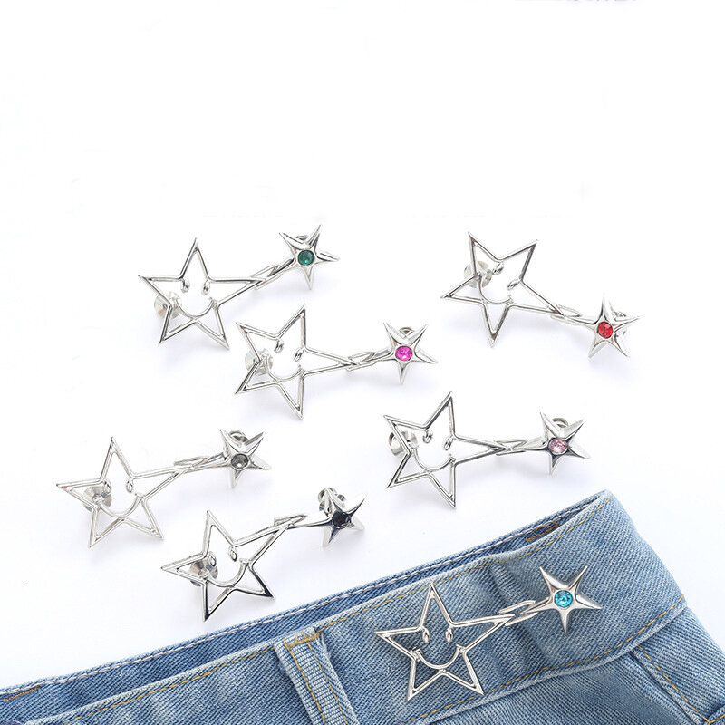 Detachable Waistband Five-pointed Star Buttons Tool Jeans Waist Buckle Adjustment Button For Pants Jeans Waist Clip