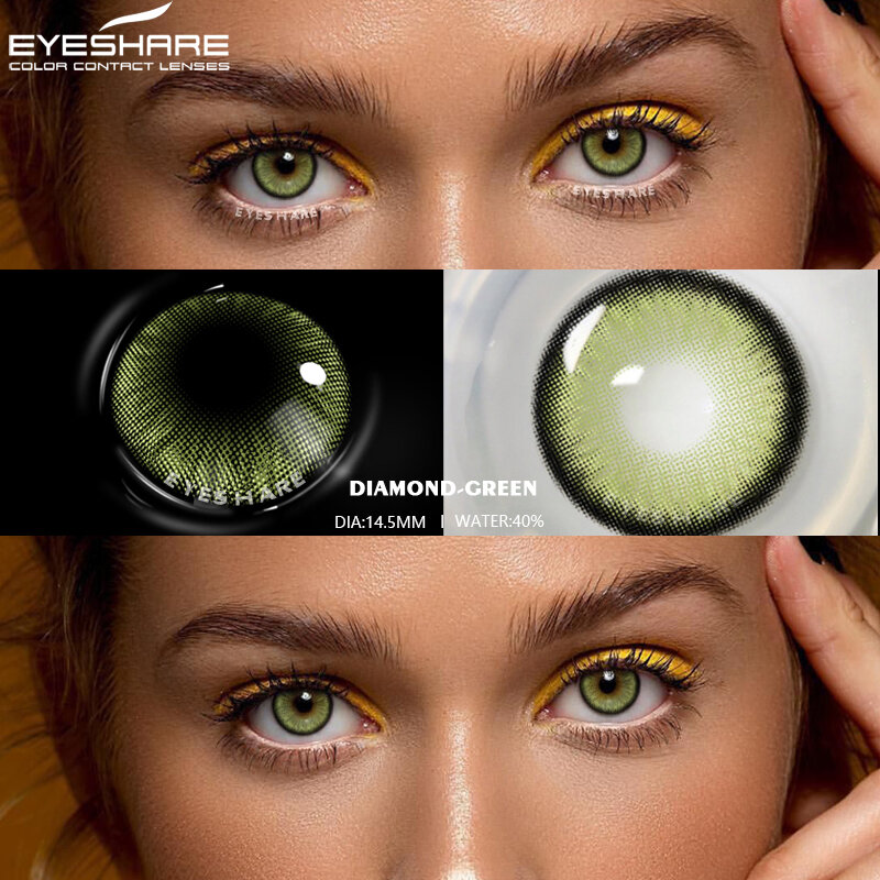 Контактные линзы, цветные контактные линзы для глаз, 2 шт., контактные линзы естественного синего цвета, контактные линзы Ед, ежегодная красота, зеленые косметические контактные линзы