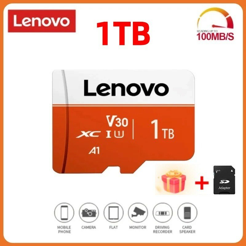 Lenovo UHS-I SD/TF Flash Memory Card 1TB Micro TF SD Card U3 Professional Camera Memory Card V60 High Speed 4K Ultra-HD Video